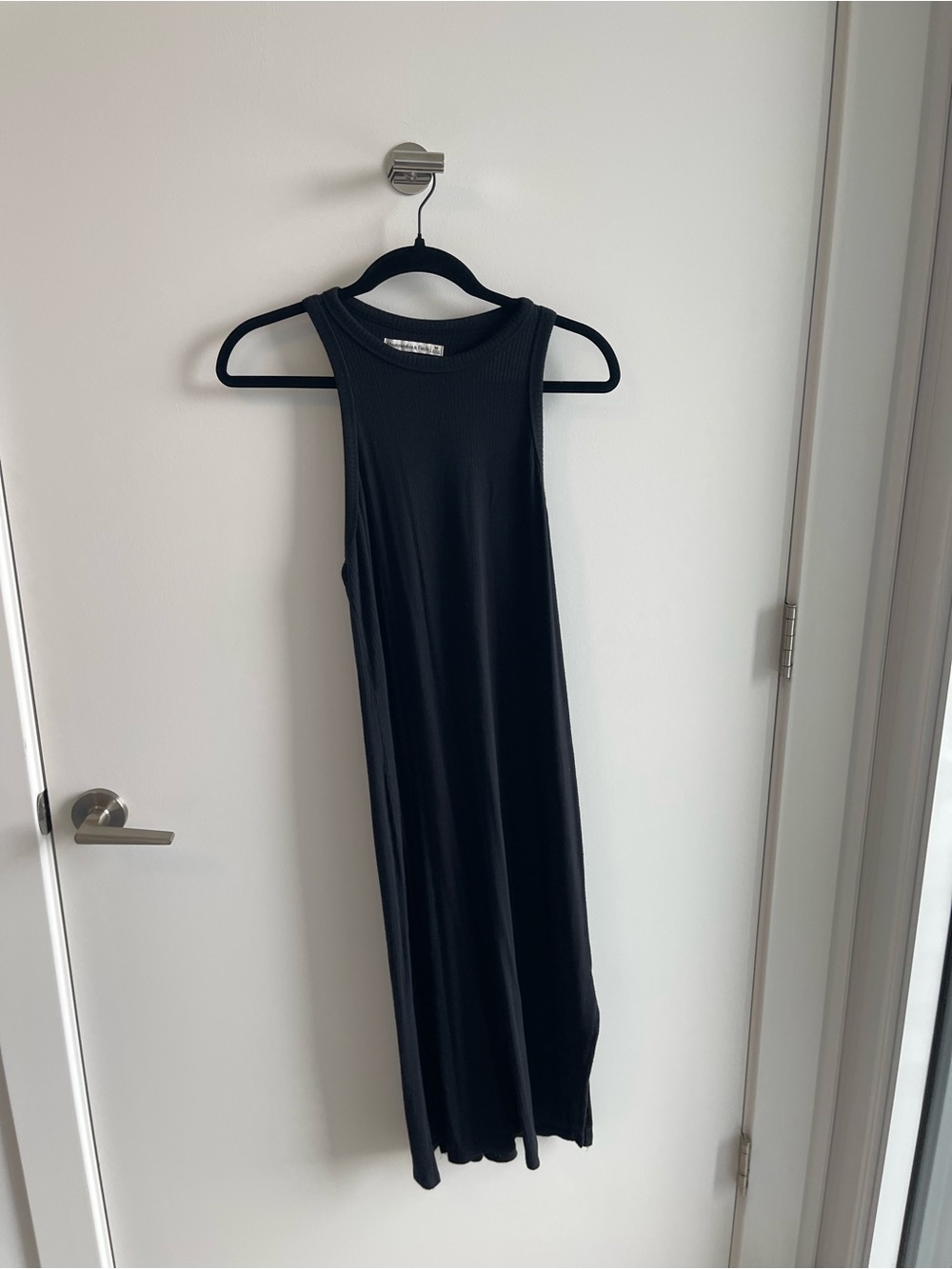 Abercrombie & Fitch Black Ribbed Tank Maxi Dress